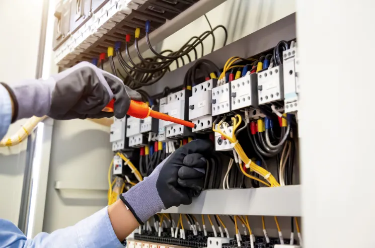 Electrical Cabinet with worker